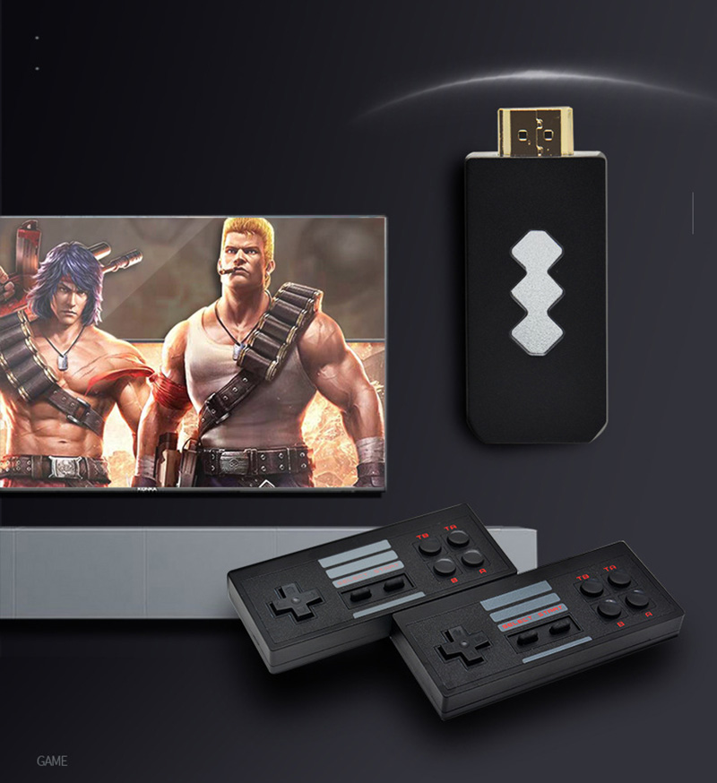 Máy chơi game 4 nút HDMI di động mini dùng cho TV và Laptop Aturos RS-53 với 821 game tích hợp ( Tặng thẻ 128MB)