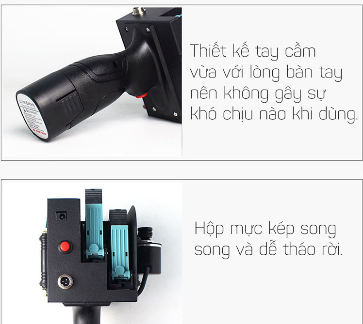 Máy in date mini cầm tay in date, in logo, in số lô, ngày sản xuất, hạn sử dụng Promax Printer T5 50mm (Có hỗ trợ tiếng Việt)