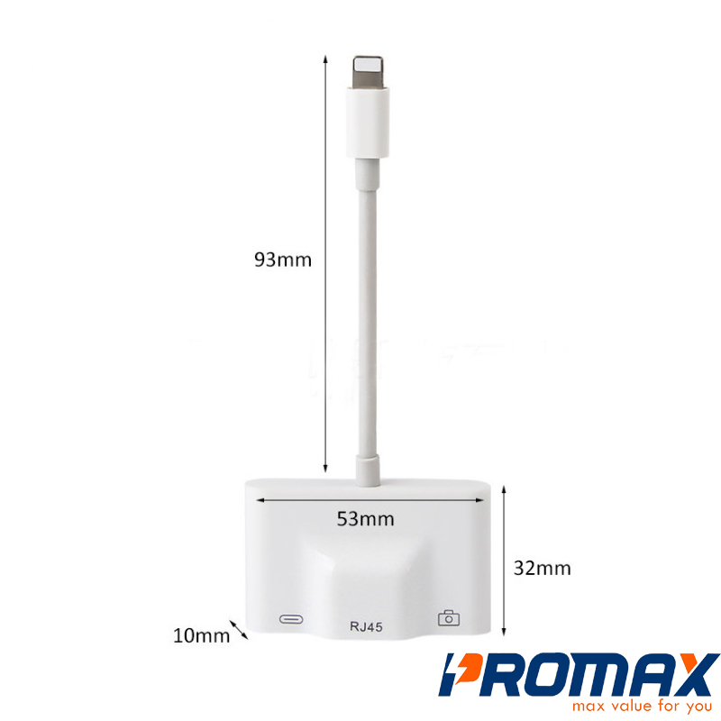 Adapter Lightning Ethernet USB RJ45 cho iPhone/ iPad giá rẻ