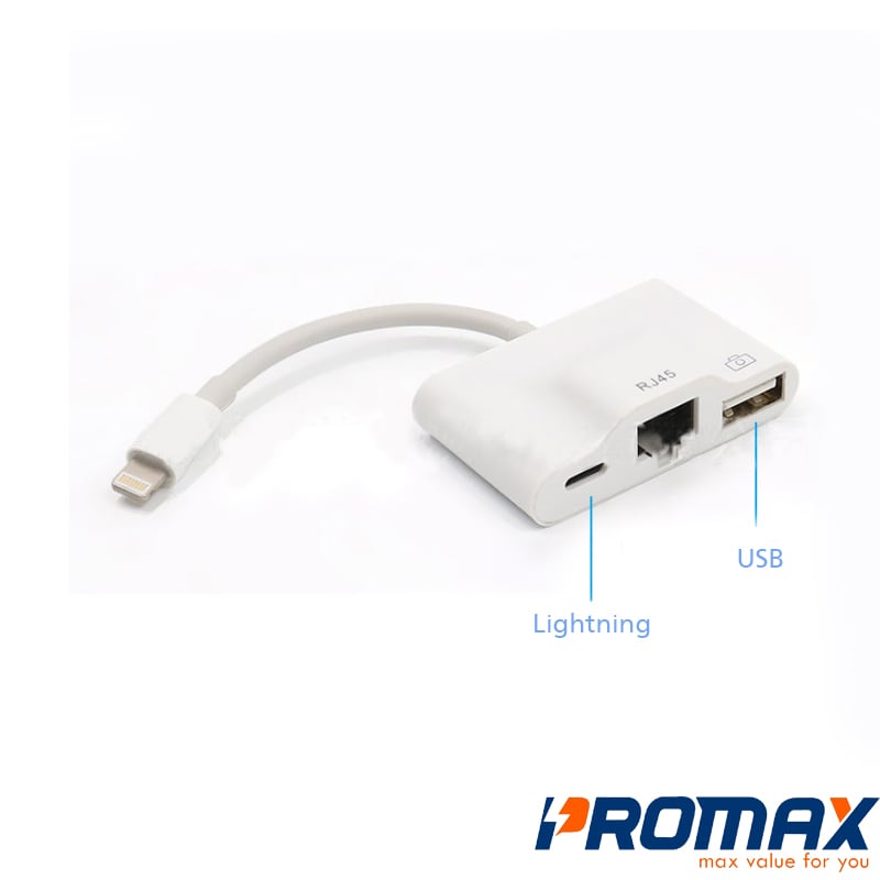 Adapter Lightning Ethernet USB RJ45 cho iPhone/ iPad giá rẻ