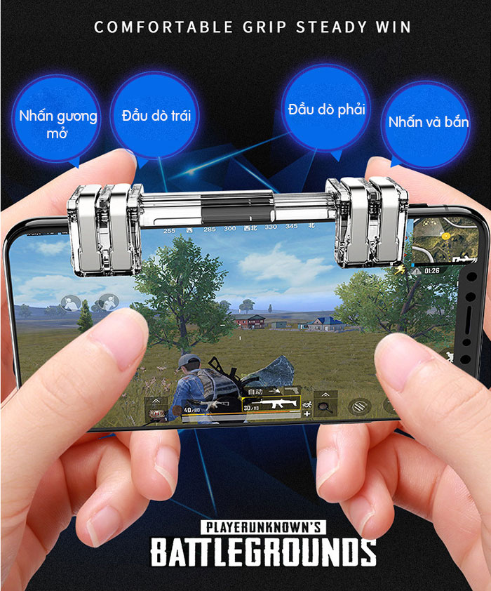 Nút bắn chơi game kim loại Gpoint 4 nút chơi Pubg mobile Promax K9s