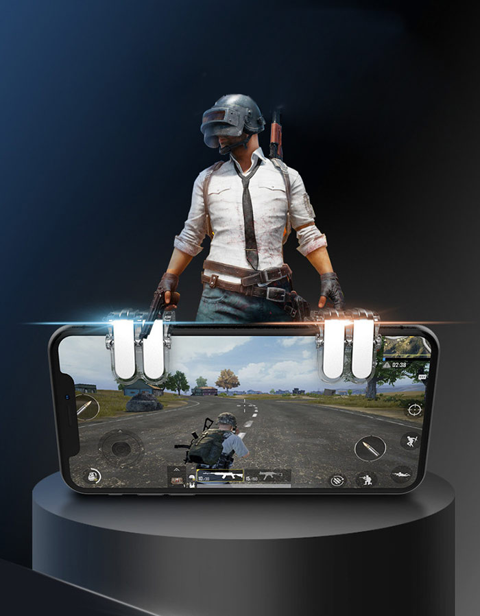 Nút bắn chơi game kim loại Gpoint 4 nút chơi PUBG Mobile Promax W6s