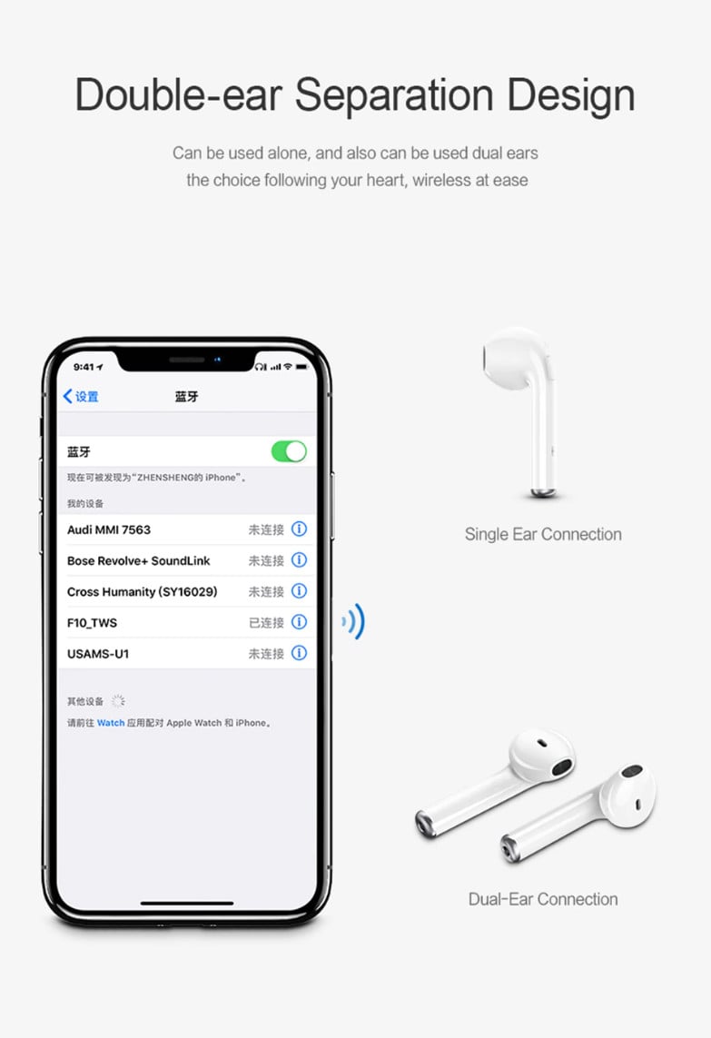 Tai nghe Airpod USAMS US-LR001 Bluetooth 4.2 cho Android, Apple