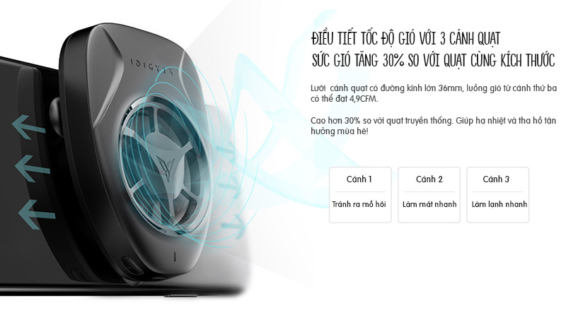 Quạt tản nhiệt chơi game cho điện thoại Flydigi WASP Wing