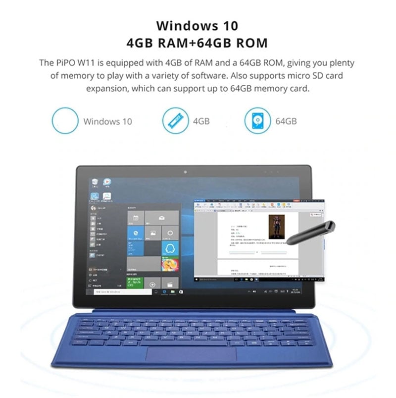 Máy tính bảng Tablet Windows 10 Pipo W11