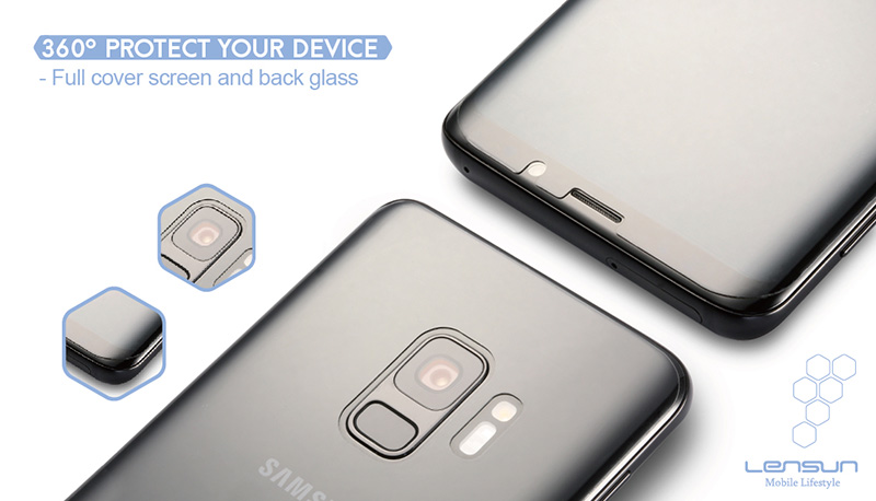Cường lực dẻo nano tràn viền 360, bảo vệ mặt sau cho Samsung Galaxy S10 Lensun tự phục hồi, chống vân tay, chống va đập và trầy xước