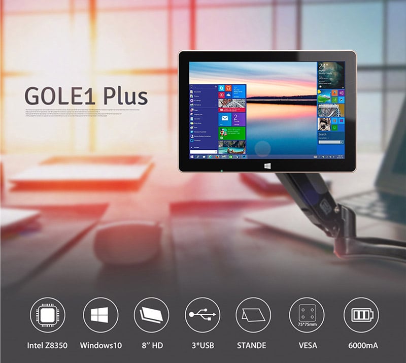 Máy tính bảng windows 10/ Android Mini PC Gole One Plus 8 inch (Chip X5/ RAM 4G/SSD 64GB/RJ45/5USB)
