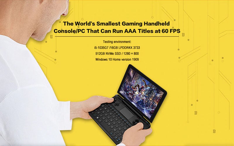 Laptop mini PC máy tính bỏ túi tích hợp máy chơi game GPD WIN MAX 8 inches, CPU I5 1035G7, RAM 16GB, SSD 512GB, Pin 15000mAh