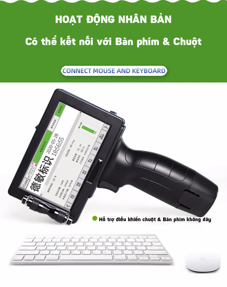 Máy in date mini cầm tay thế hệ mới Aturos N5 (in date, in logo, mã vạch barcode, QR, 600DPI, có tiếng Việt, kết nối chuột và bàn phím)