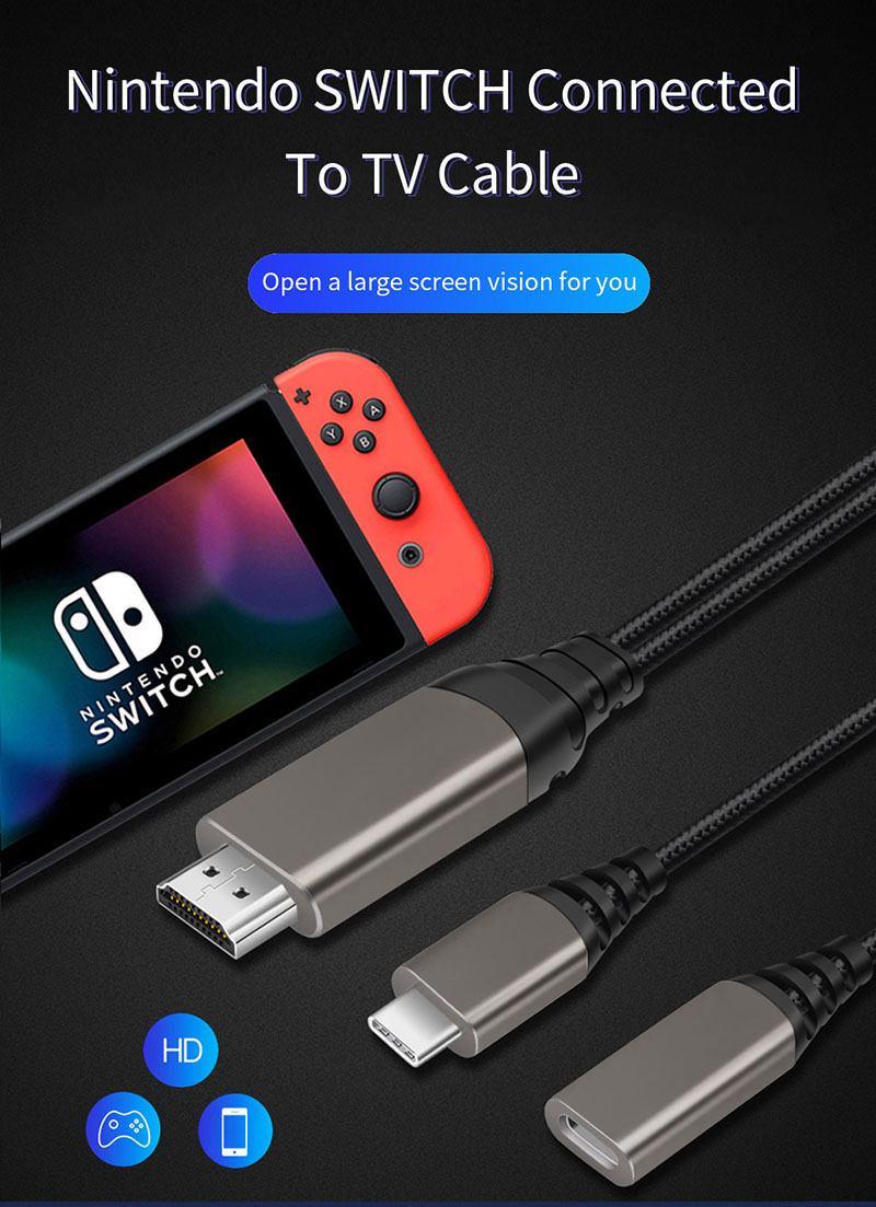 Bộ cáp chuyển đổi Type C sang HDMI, tương thích với Nintendo Switch, chất lượng 4K WiWu X10