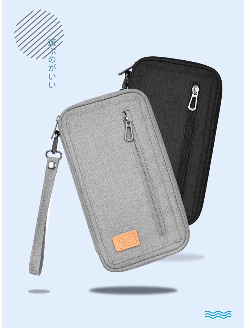 Túi đeo chéo du lịch WIWU Pioneer Passport Pouch đựng pasport, thẻ, ID Card, chống quét trộm mã thẻ(Màu xám)