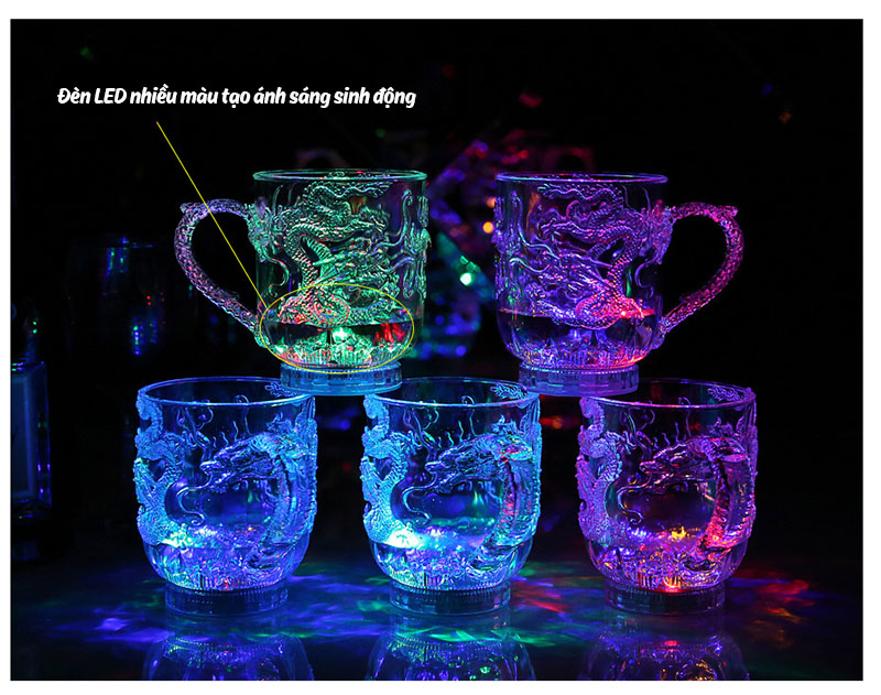 Ly tự phát sáng khi có nước nhiều màu Aturos PS Rainbow Cup