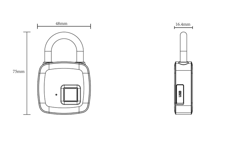 Ổ khóa vân tay điện tử chống trộm thông minh có USB sạc Aturos P65