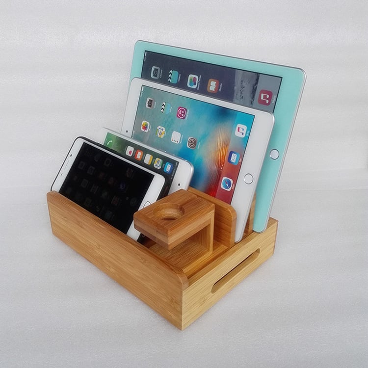 Dock đế sạc gỗ kèm giá đỡ đa năng cho iPhone, iPad, Apple Watch, Android, Tablet - Aturos D5WL