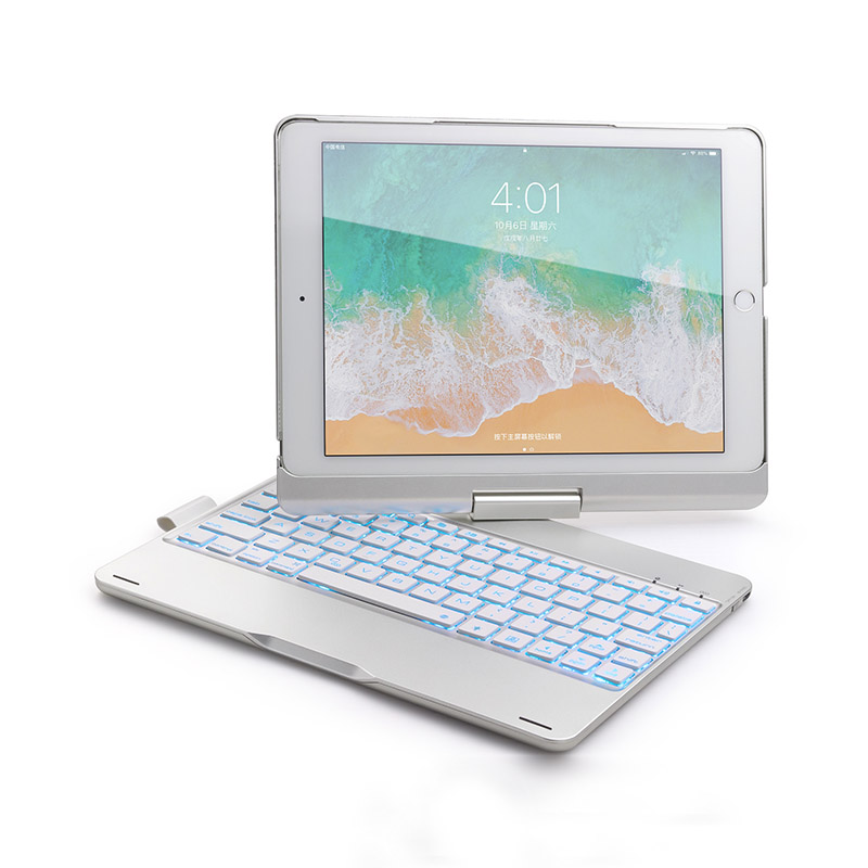 Bàn phím Bluetooth có đèn có thể gập xoay 360 độ cho iPad Air/ iPad Air 2/ iPad 9.7 Aturos F180