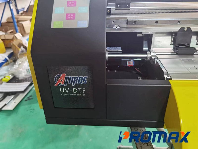 Máy in Decal 3d UV DTF lột dán Aturos AF30, tự phun keo, cán màn tự động, hỗ trợ in nhũ kim loại