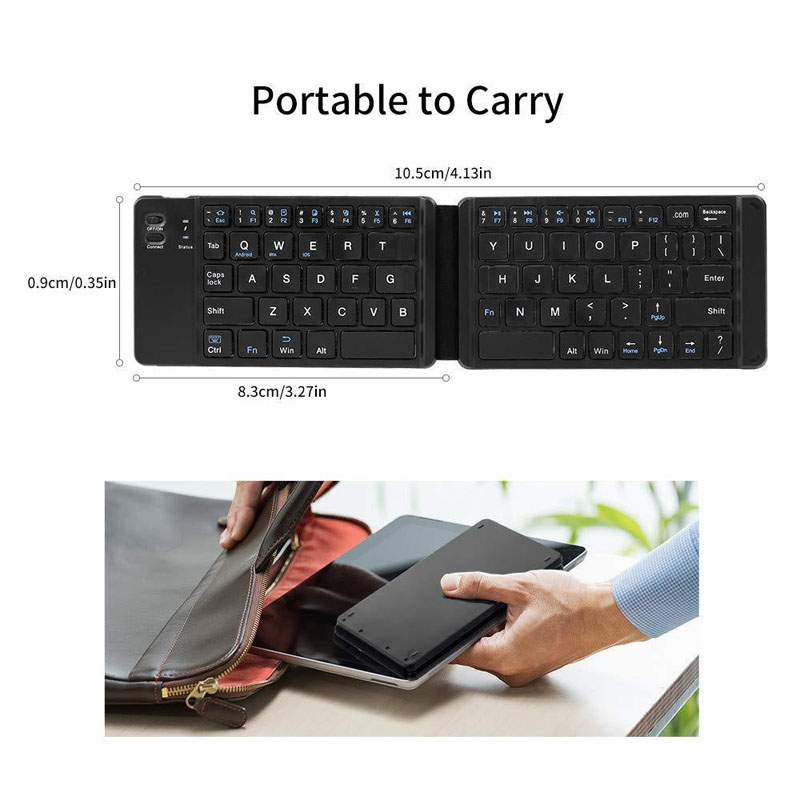 Bàn phím gập gấp gọn Aturos B018 cho điện thoại, máy tính bảng, iPad (Đen)