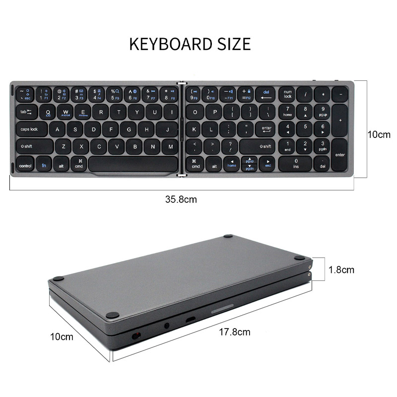 Bàn phím gập Aturos FK328 kết bối Bluetooth cho điện thoại, máy tính bảng, PC, Laptop