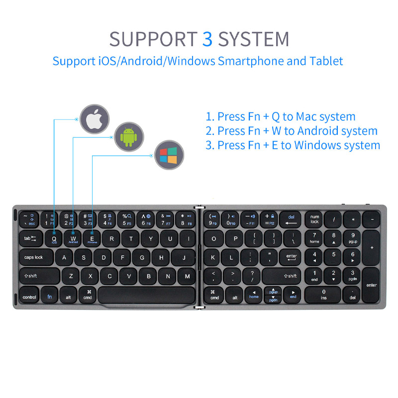 Bàn phím gập Aturos FK328 kết bối Bluetooth cho điện thoại, máy tính bảng, PC, Laptop