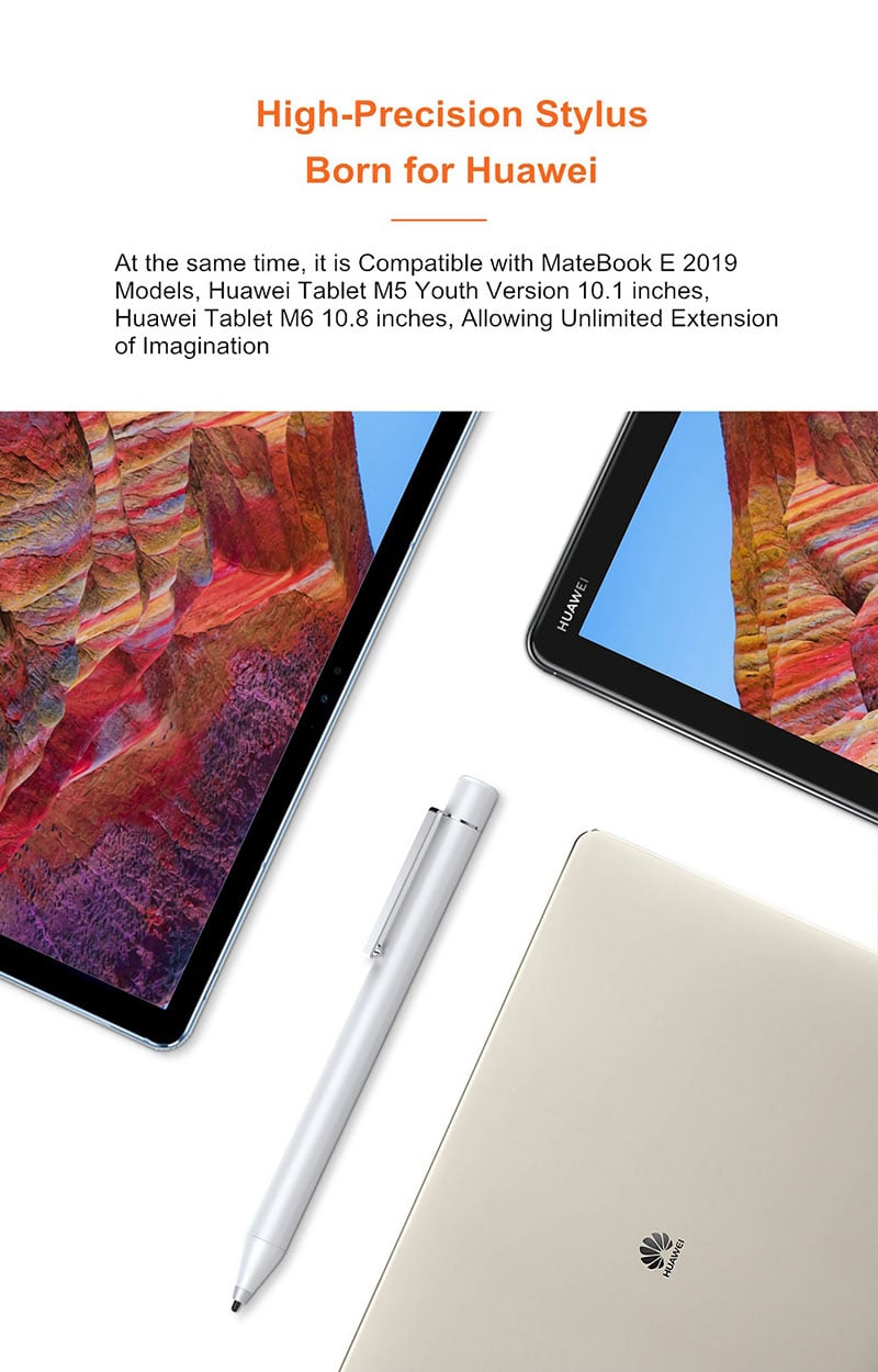 Bút cảm ứng cho Matebook E 2019, máy tính bảng Huawei M5, M6 WIWU Mate Pencil 2048 (Màu bạc)