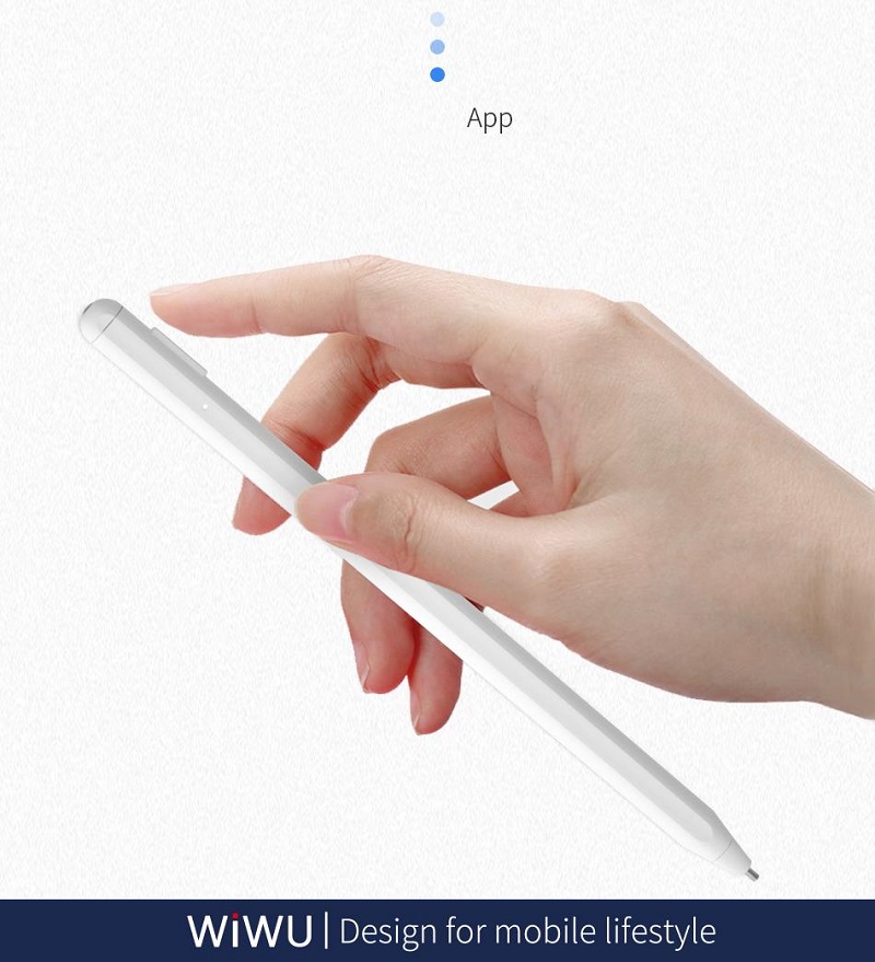 Bút cảm ứng Stylus đầu ngòi nhỏ WiWU New Pencil Max (Kèm theo 2 đầu ngòi phụ) dùng cho iPhone, iPad, Android