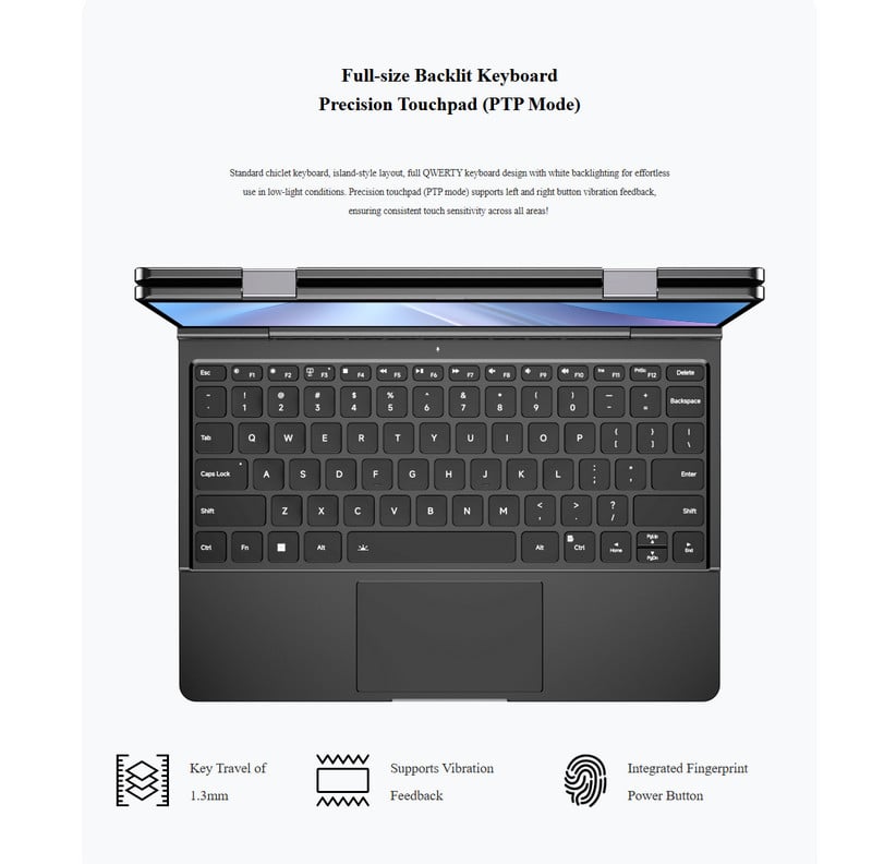 Laptop mini cầm tay bỏ túi GPD DUO 13,3 inch, màn hình kép