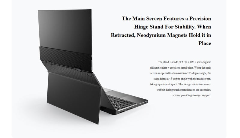 Laptop mini cầm tay bỏ túi GPD DUO 13,3 inch, màn hình kép