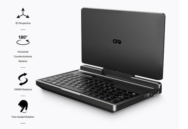 Laptop bỏ túi mini GPD MicroPC 2 7inch, Win11, RAM 16GB, SSD 512GB, chơi game AAA