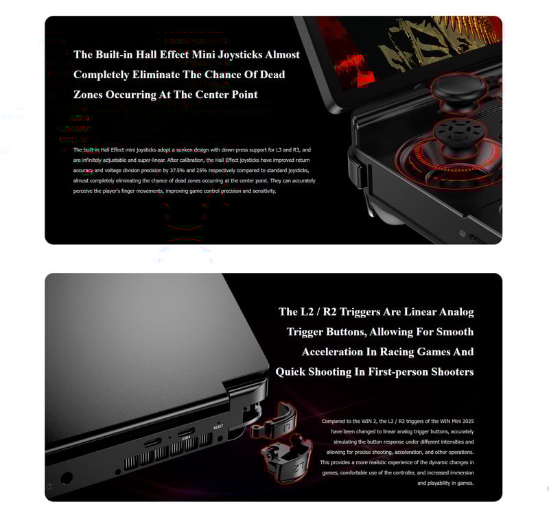 Máy chơi game cầm tay GPD Win Mini 2025, màn hình 7 inch, SSD 2280