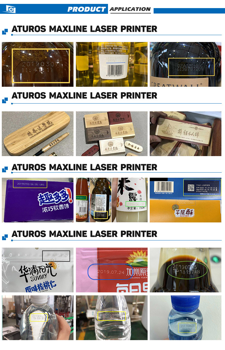 Hệ thống in date, logo, barcode, QR bằng máy laser Fiber CO2 Aturos MAXLINE cho chai lọ, bao bì và nhiều vật liệu