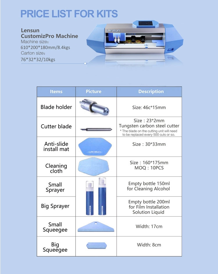 Máy cắt miếng dán cường lực dẻo PPF Nano Lensun CustomizPro+(từ 4 inch-12.9 inch)