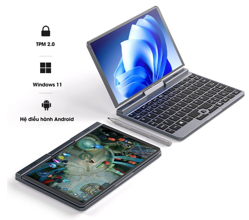 Laptop bỏ túi,máy tính bảng tablet windows, Mini PC Aturos P8, tích hợp cảm ứng (Chip N100, DDR 4 12G, SSD M2 256GB,màn hình 8 inch,tích hợp bút Surface pen)