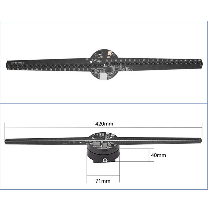 Quạt đèn LED 3D Hologram, quạt ba chiều Aturos Z2H có có Cloud và Holowall, 42cm,  384 pcs LED