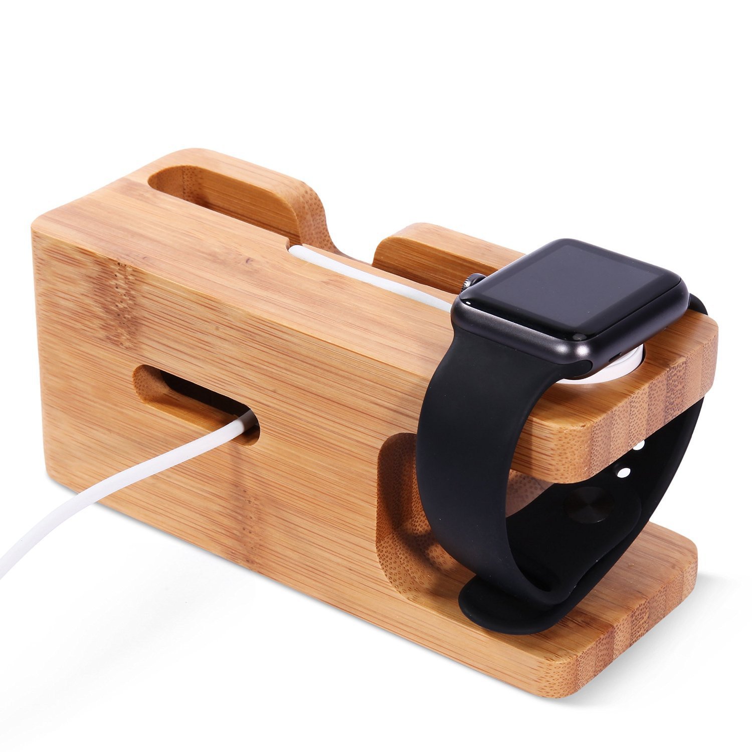 Dock đế sạc gỗ kèm giá đỡ đa năng cho iPhone, Apple Watch, Android Aturos Mini