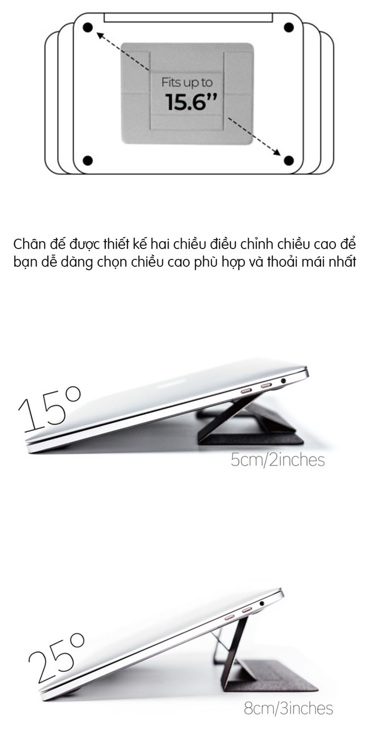 Dock tản nhiệt giá đỡ gấp gọn MOFT Stand cho Laptop/ Macbook MF1 (Màu xám)