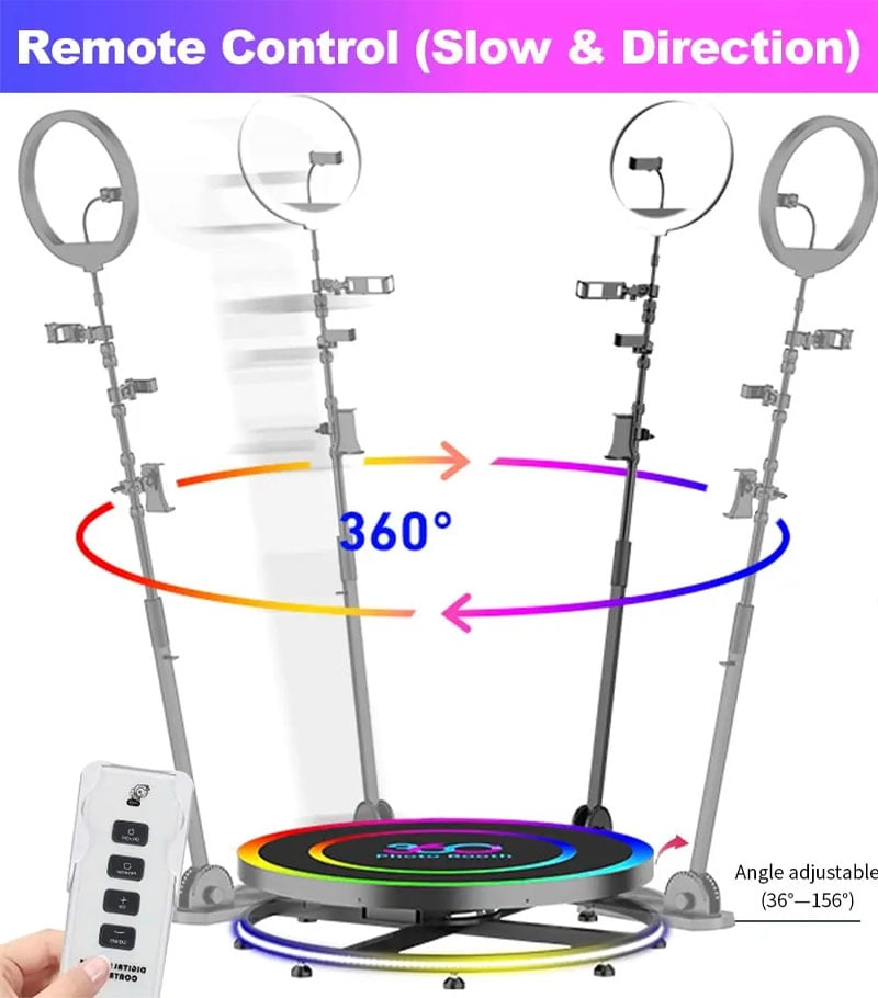 Bàn Xoay Photo Booth 360, bục xoay 360 độ quay video, chụp ảnh như ngôi sao Hollywood (Kích thước 100cm)