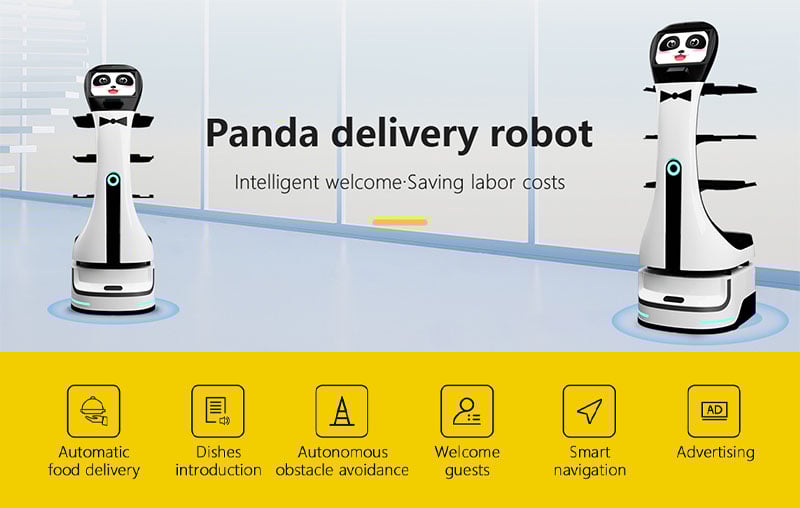 Robot phục vụ tích hợp AI giao tiếp thông minh Panda Bot