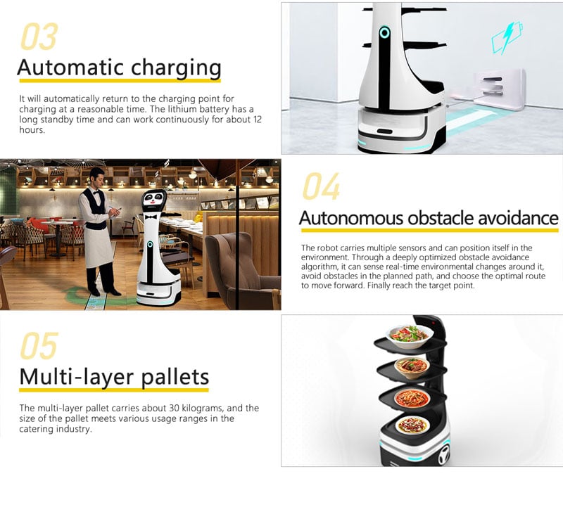Robot phục vụ tích hợp AI giao tiếp thông minh Panda Bot
