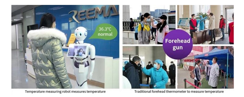 Robot phục vụ thông minh Vicky robot bán hàng, lễ tân thông minh