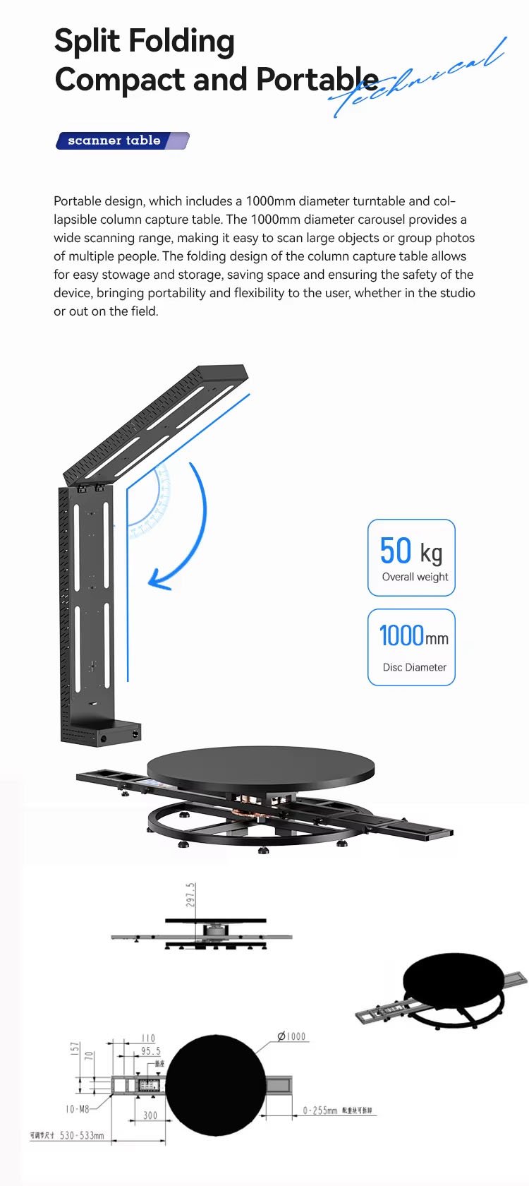 Máy scan 3D fullbody xoay 360 độ tích hợp phần mềm 3DWOW