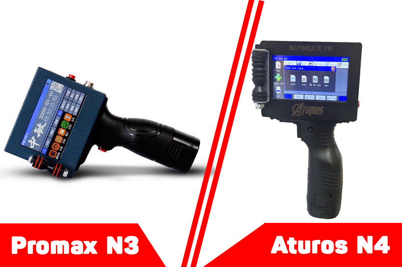 So sánh máy in date cầm tay mini Promax Printer N3 và Aturos N4 nên chọn mua máy nào?