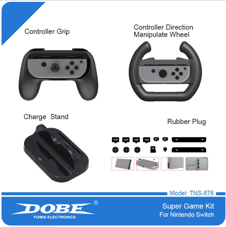 Set Super Game Kit tay lái + phanh + hộp số mô hình ô tô cho Nintendo Switch Promax Dobe TNS-876