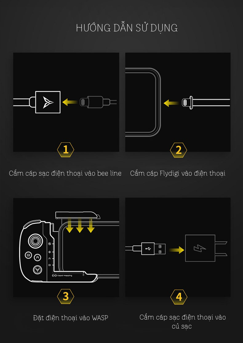 Cáp iPhone lighning cho tay cầm Flydigi WASP-N và WASP-X