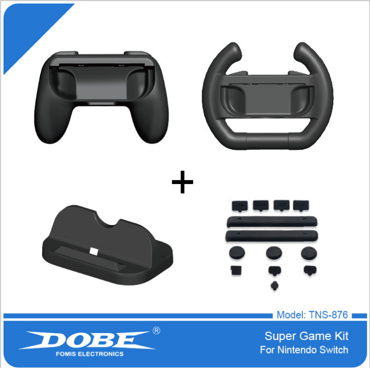 Set Super Game Kit tay lái + phanh + hộp số mô hình ô tô cho Nintendo Switch Promax Dobe TNS-876