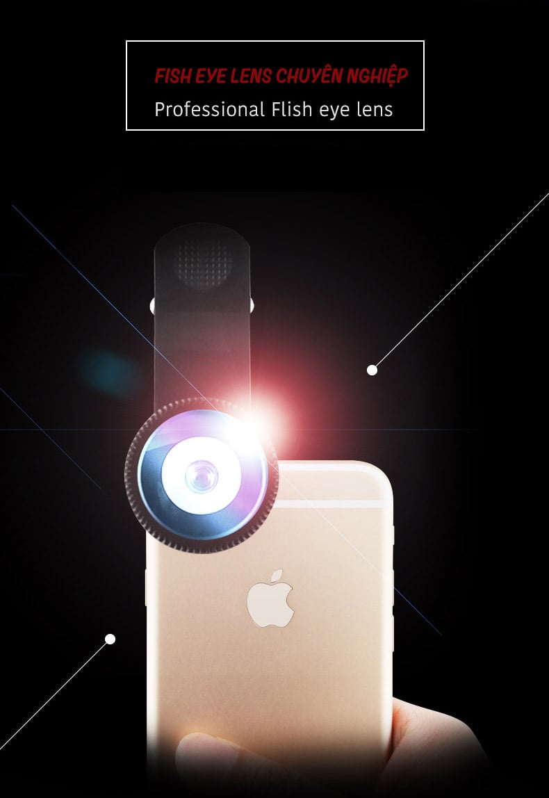 Bộ kính lens cho điện thoại góc rộng, fisheye, macro 3 trong 1 Aturos Universal Clip Lens