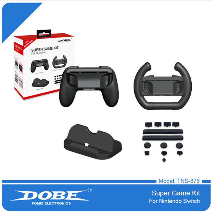 Set Super Game Kit tay lái + phanh + hộp số mô hình ô tô cho Nintendo Switch Promax Dobe TNS-876