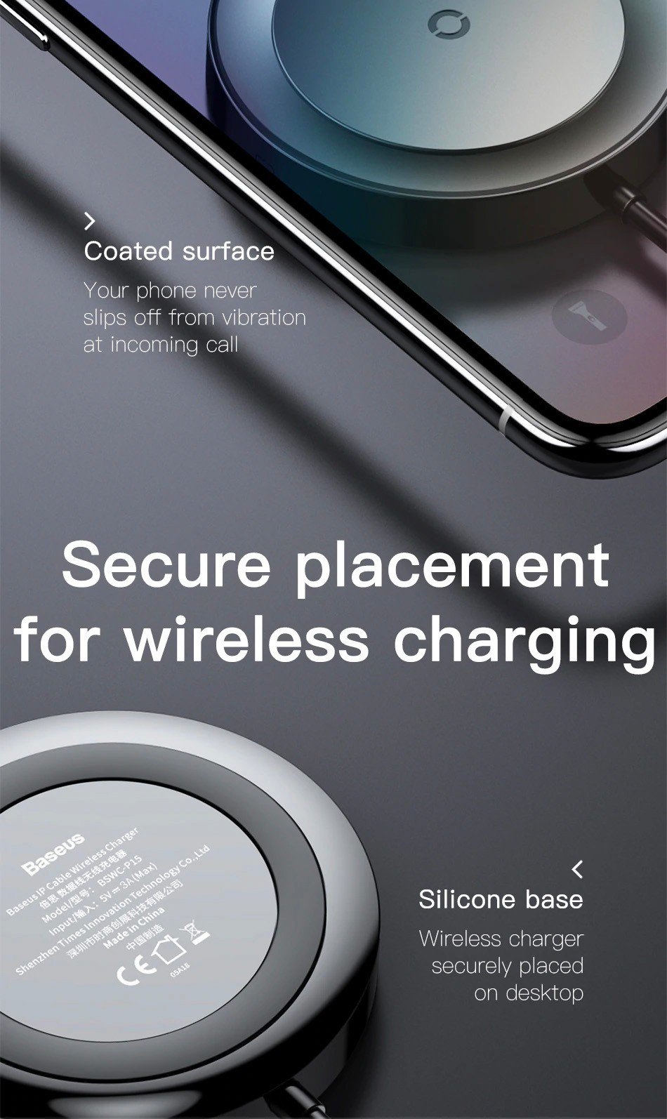 Cáp sạc tích hợp sạc không dây Baseus Wireless Charge Lightning Cable cho iPhone 8/ iPX/ XS/ RX / iP XS Max, Samsung S9/N9 (2.4A, 1.2m,5W Wireless Charger)