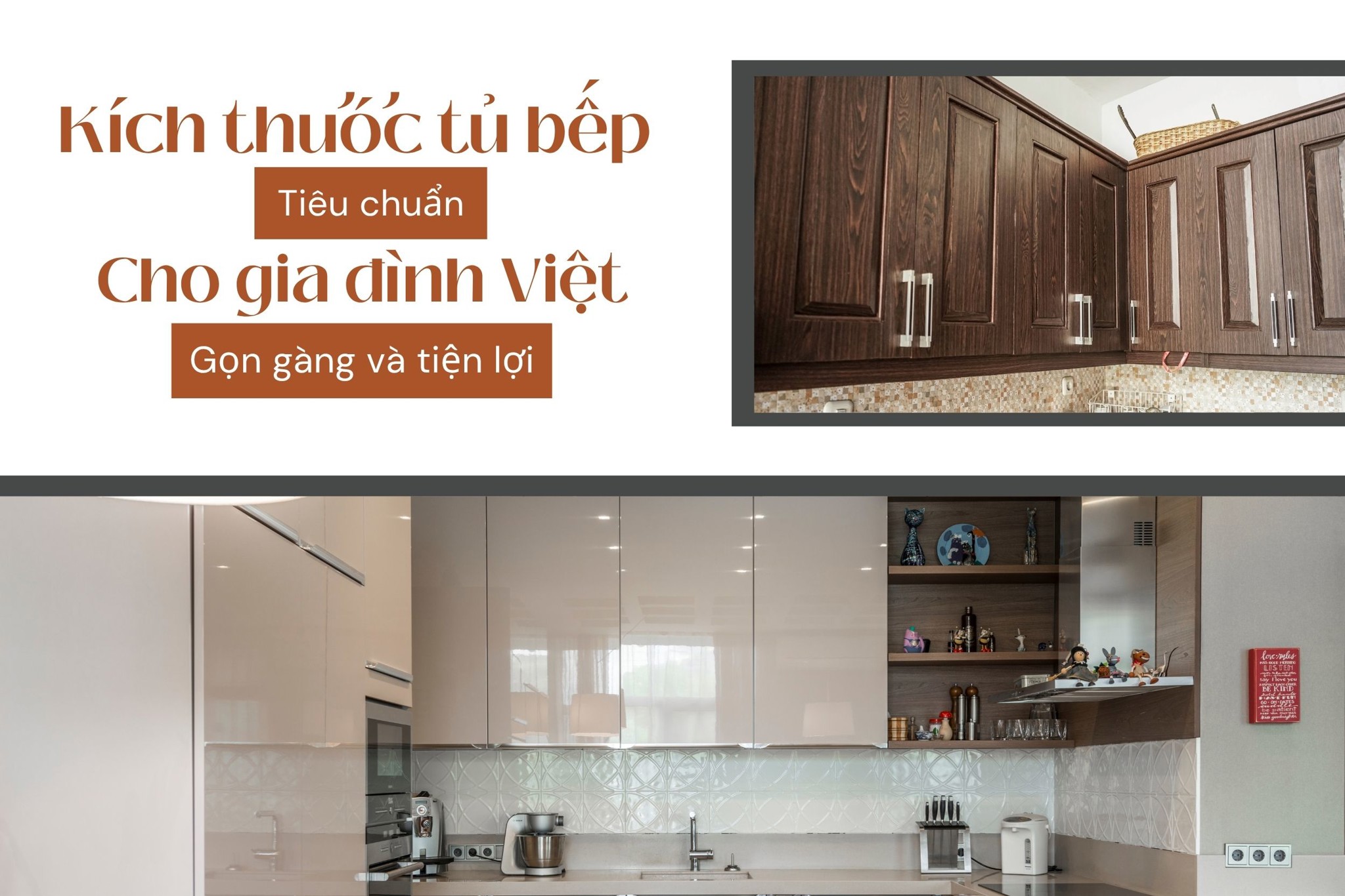 Kích thước tủ bếp tiêu chuẩn cho gia đình Việt - Gọn gàng và tiện lợi