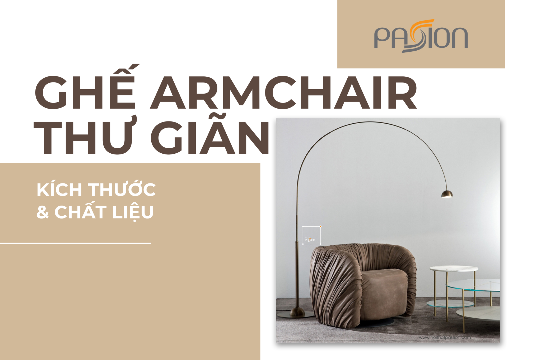 Lựa chọn kích thước và chất liệu ghế Armchair thư giãn phù hợp