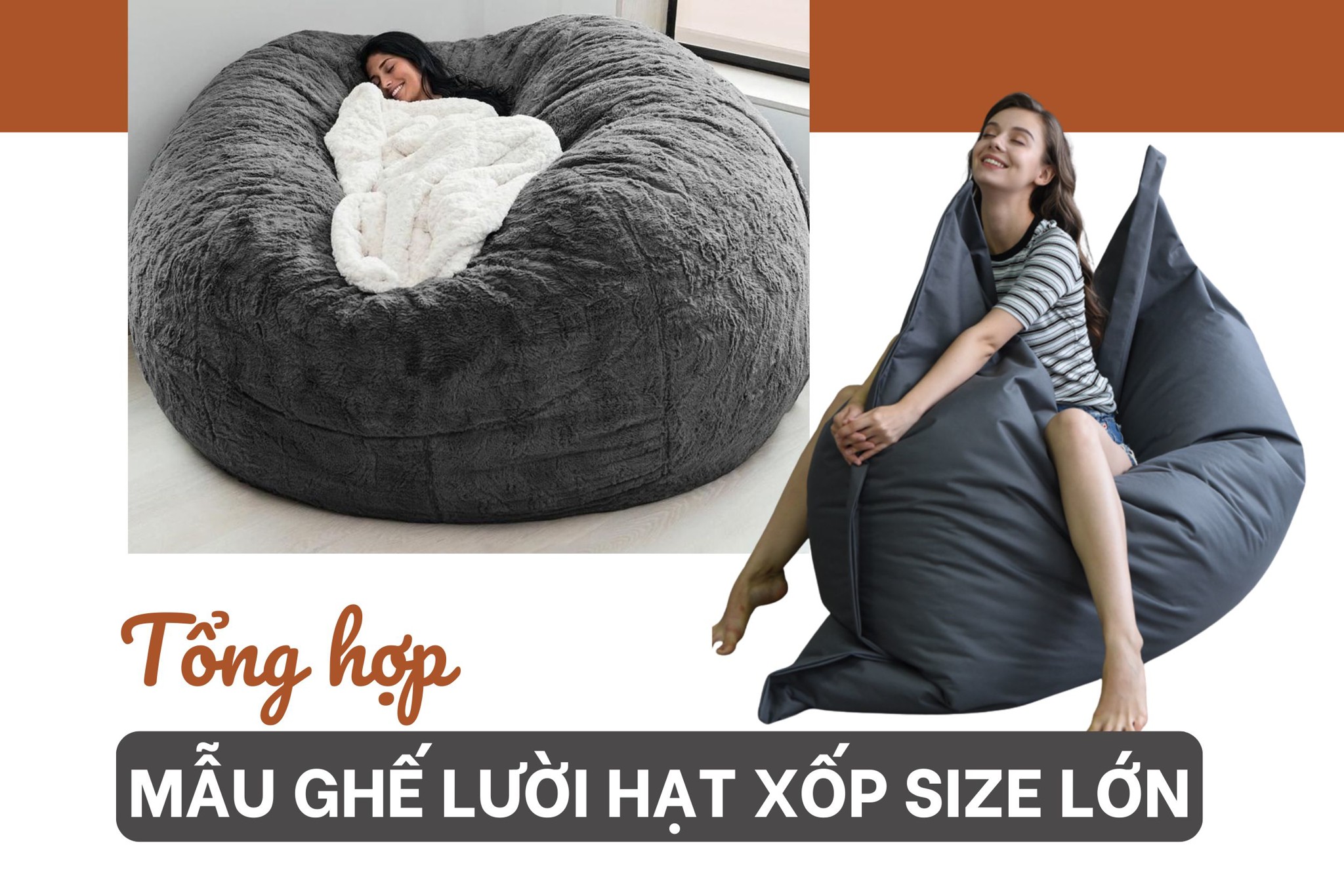 Tổng hợp những mẫu ghế lười hạt xốp size to cho người lớn thư giãn